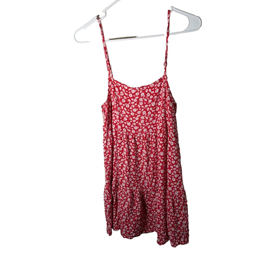 American Eagle Dress Women's Large Red Floral Mini Sleeveless Casual Lightweight